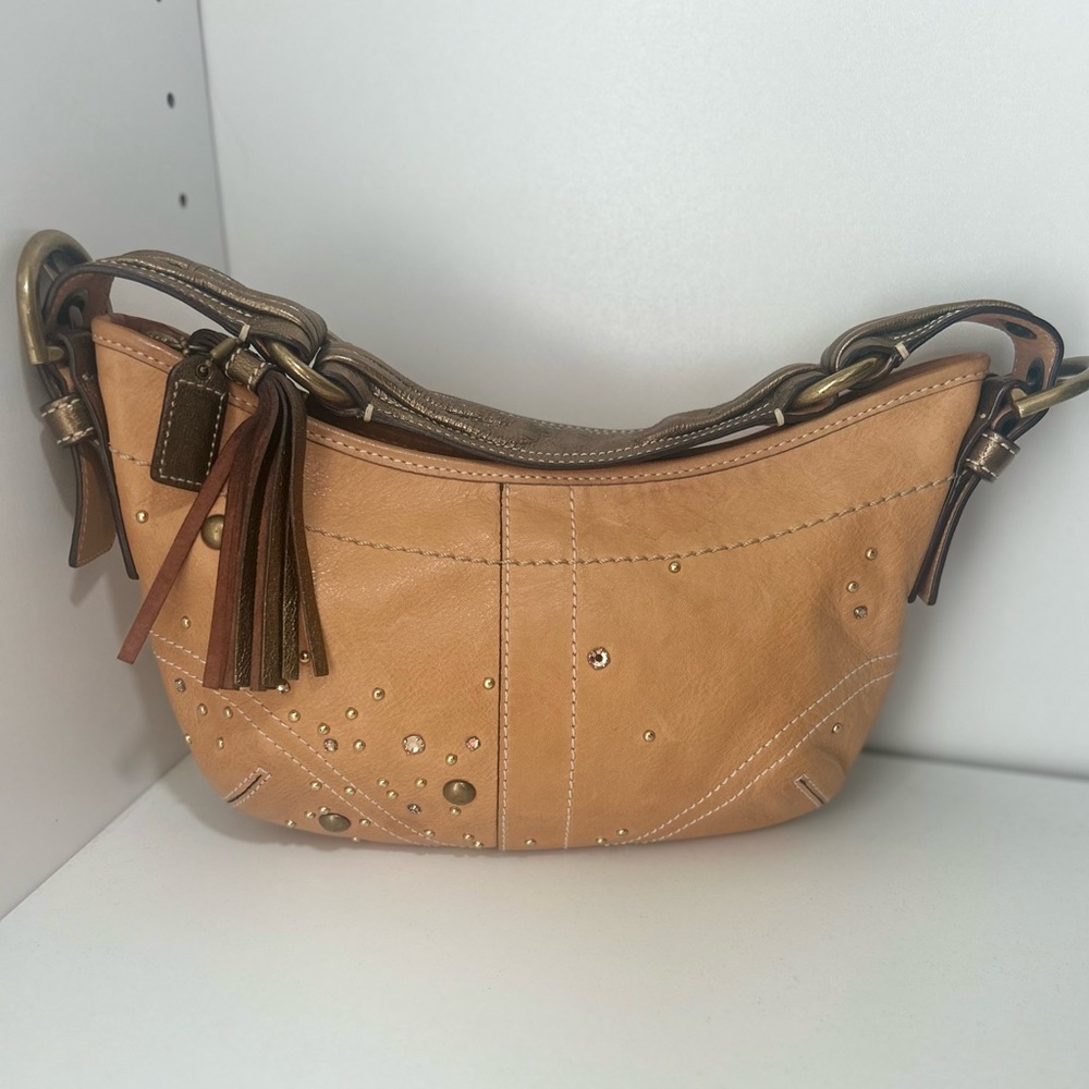 Coach Shoulder bag with metallic strap and studs